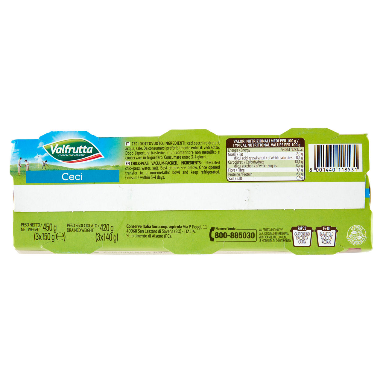 Ceci italiani cotti al vapore 3 pz x 140 gr - Immagine 21