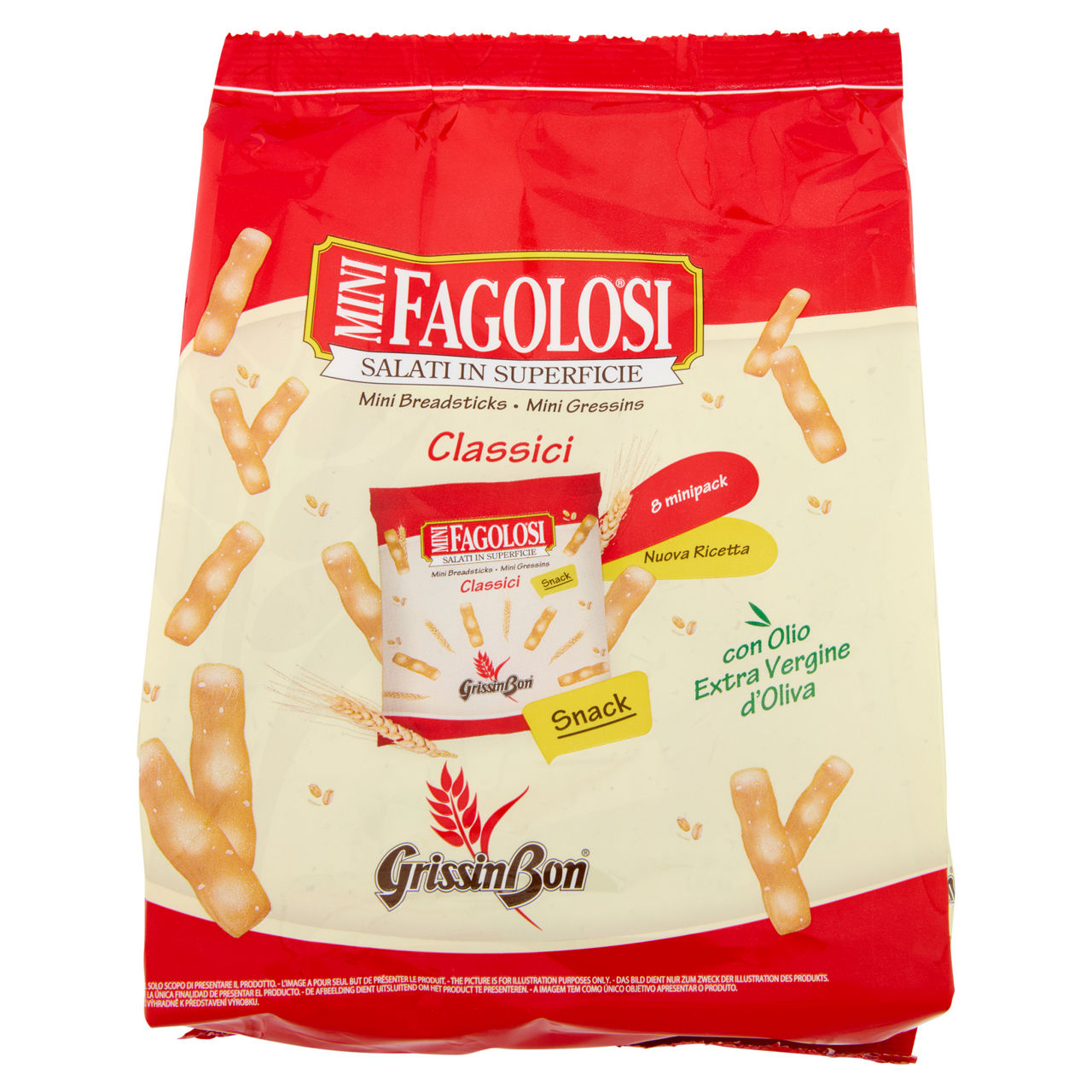 Mini grissini fagolosi grissin bon sacchetto pz.11x g 15