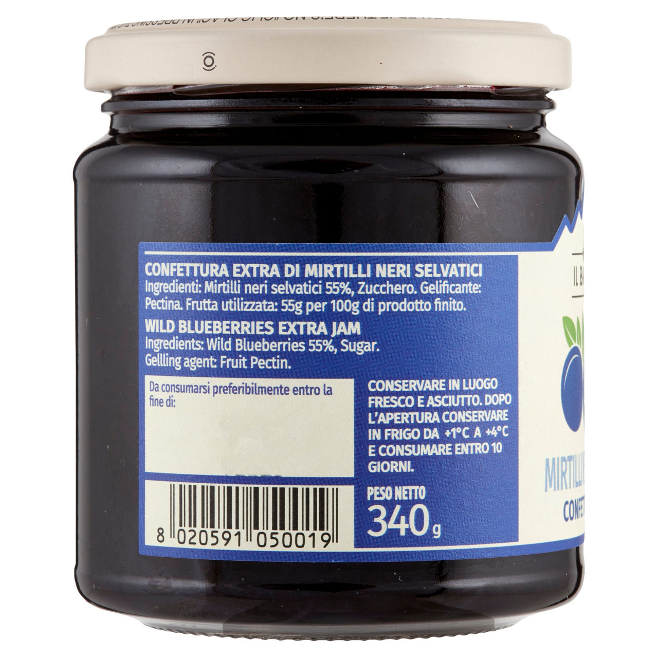 Confettura extra di mirtilli neri selvatici 340 gr - Immagine 51