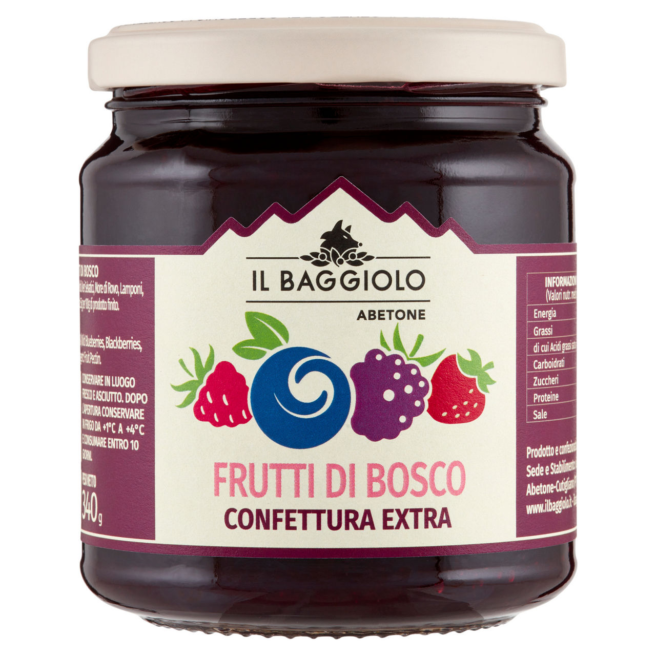 Confettura extra di frutti di bosco 340 gr