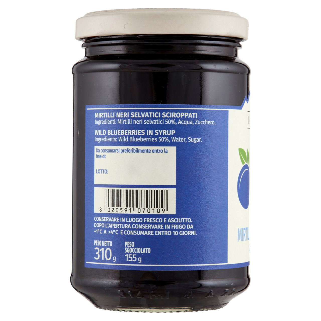 Mirtilli neri selvatici sciroppati 155 gr - Immagine 41