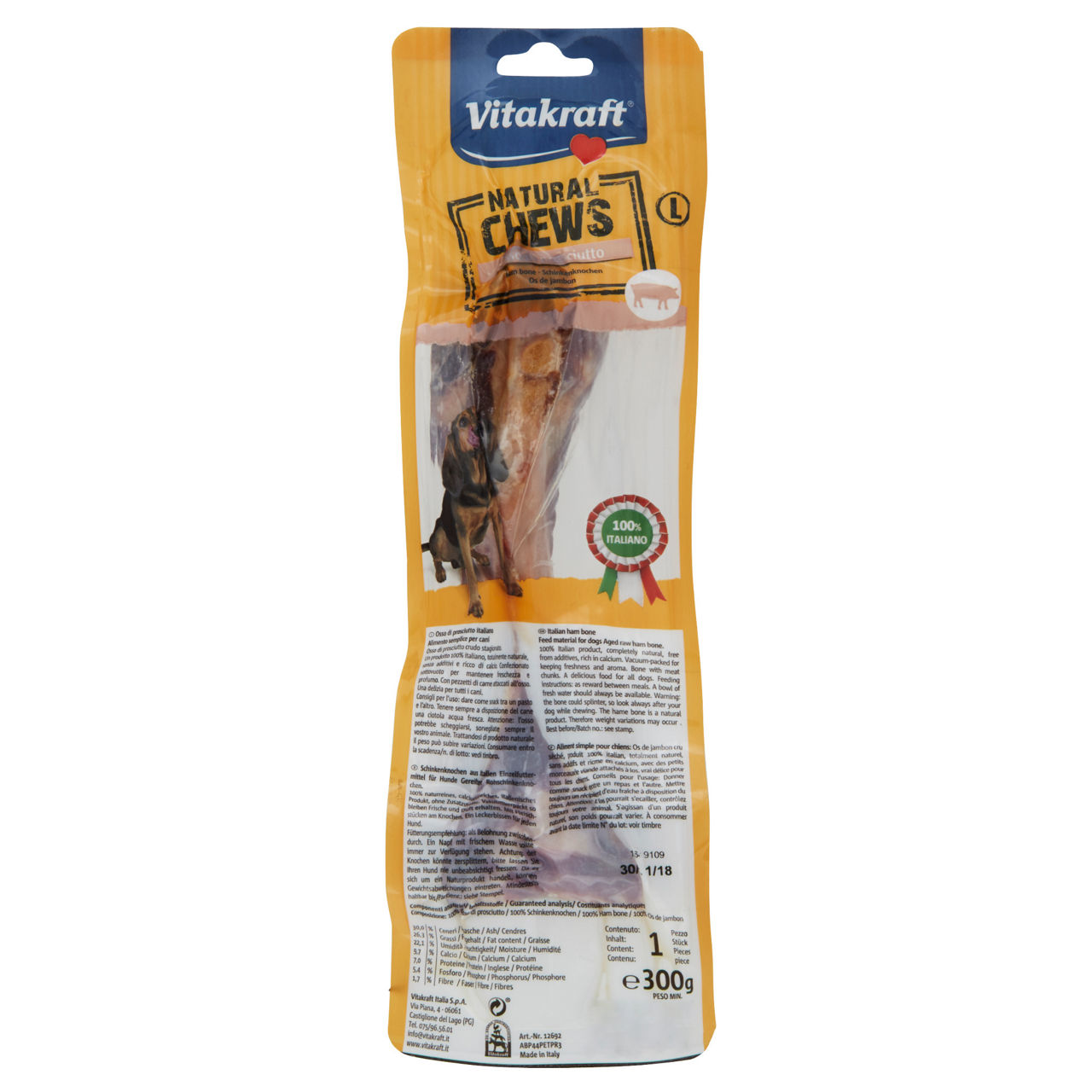 Osso di prosciutto crudo stagionato per cani 1 pz - Immagine 01