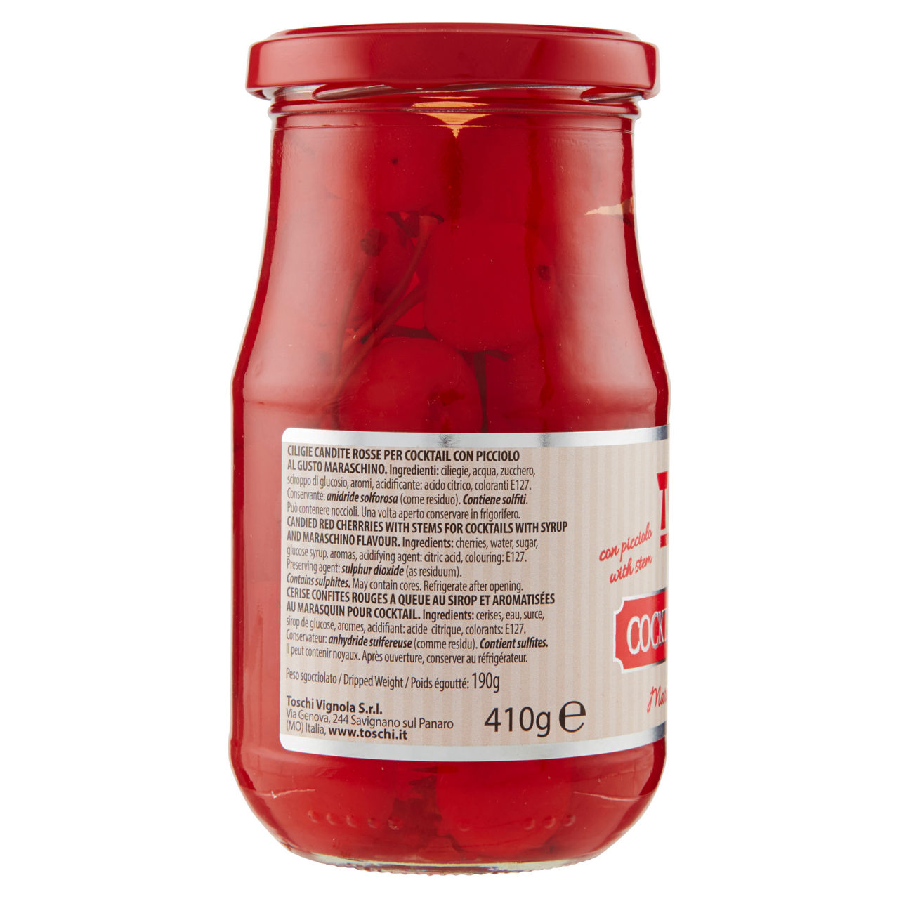 Ciliegie candite rosse per cocktail con picciolo al gusto maraschino 410 gr - Immagine 41