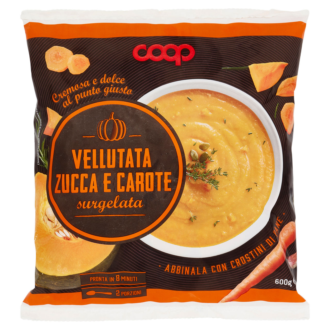 Vellutata con zucca surgelata 600 gr - Immagine 01