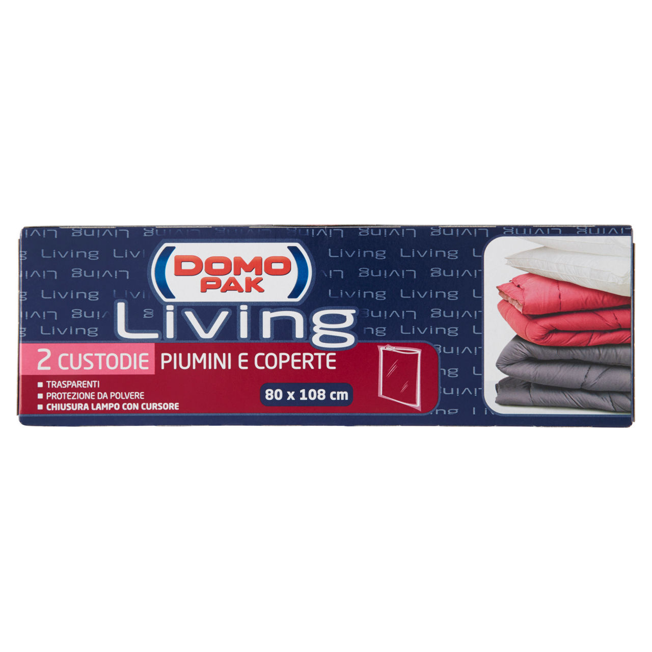 Confezione custodie trasparenti per piumoni e coperte 2 pz