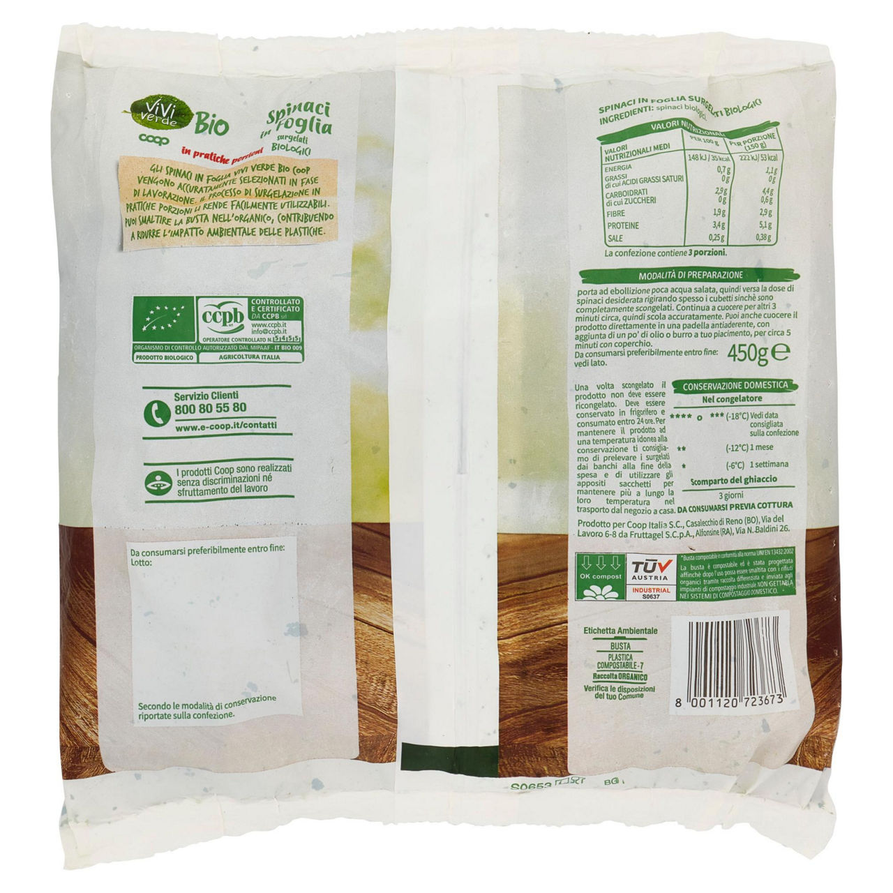 Spinaci in foglia surgelati bio 450 gr - Immagine 21