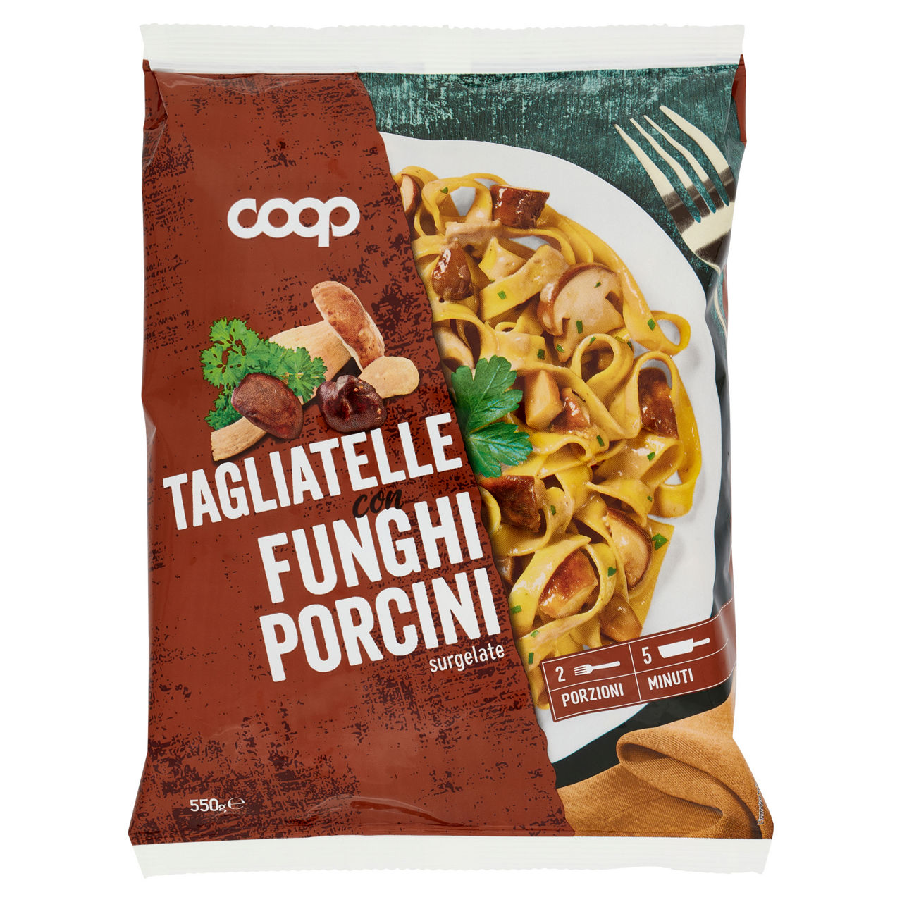 Tagliatelle con funghi porcini surgelate 550 gr - Immagine 01