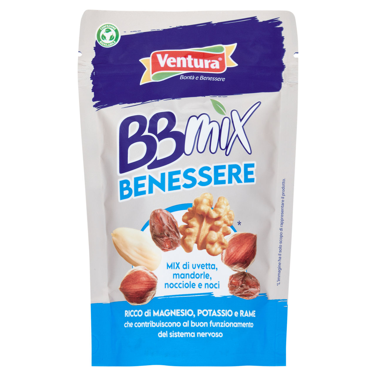 Mix benessere di frutta essiccata e frutta sgusciata 150 gr - Immagine 01
