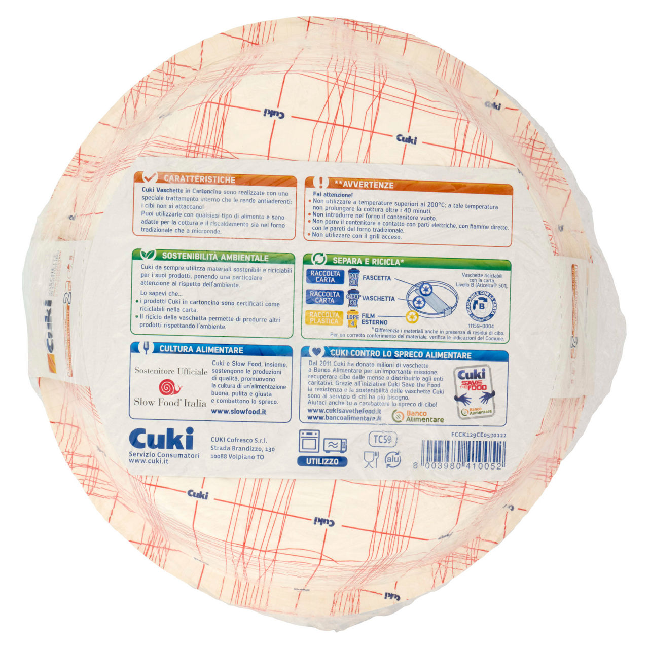 Contenitore microonde cuki in cartoncino s/coperchio torta cellophane pz.2 - Immagine 41