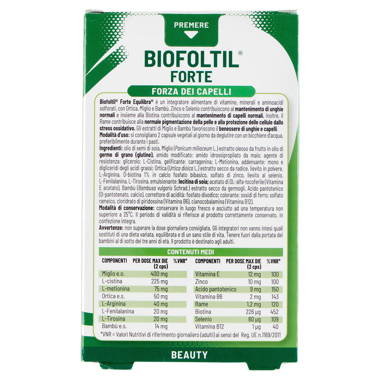 Integratore alimentare Biofoltil forte forza dei capelli 32 capsule vegetali - Immagine 11
