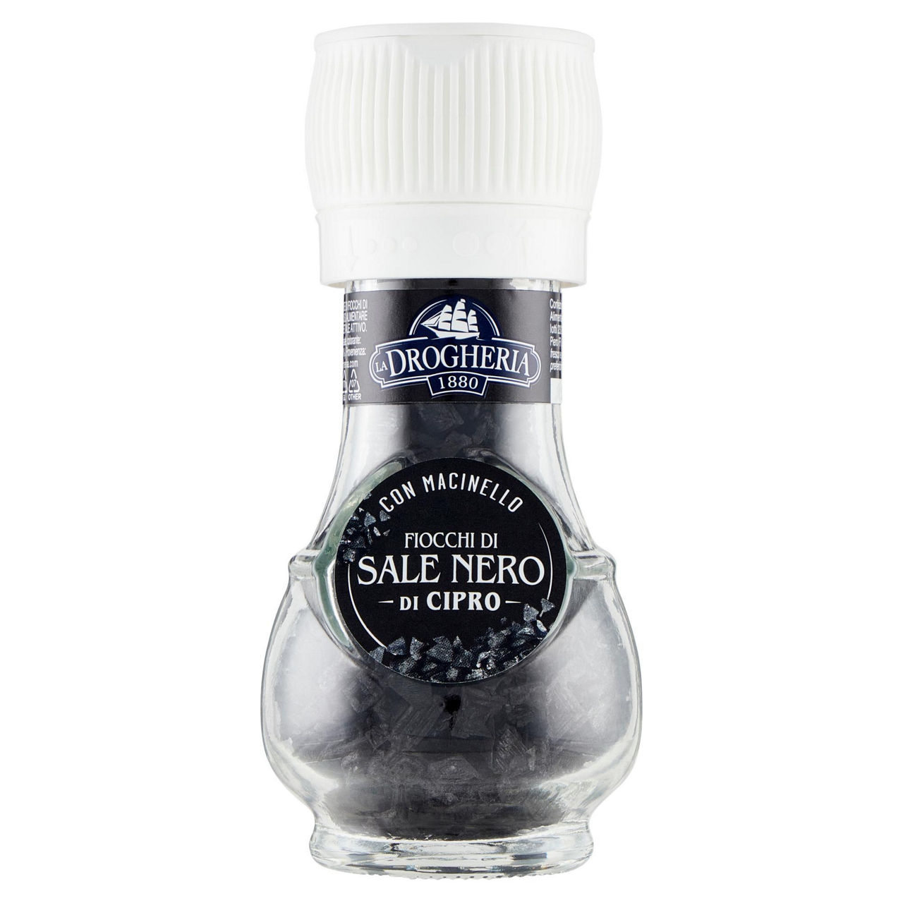 Sale nero di cipro con tappo macina 50 gr