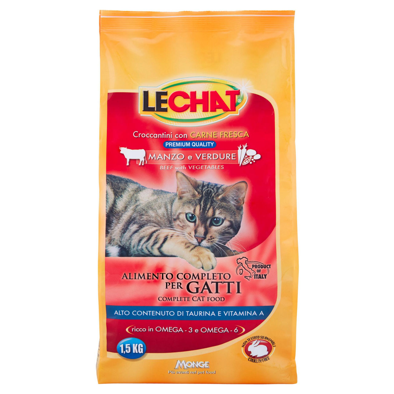 Crocchette per gatti manzo e verdure 1,5 kg - Immagine 01