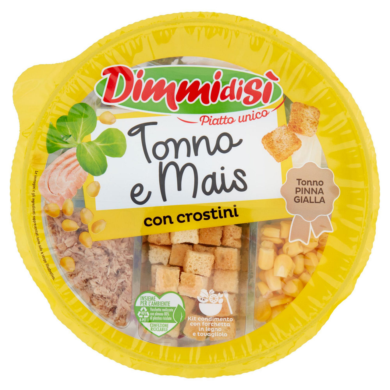 Insalata con tonno mais e crostini 145 gr
