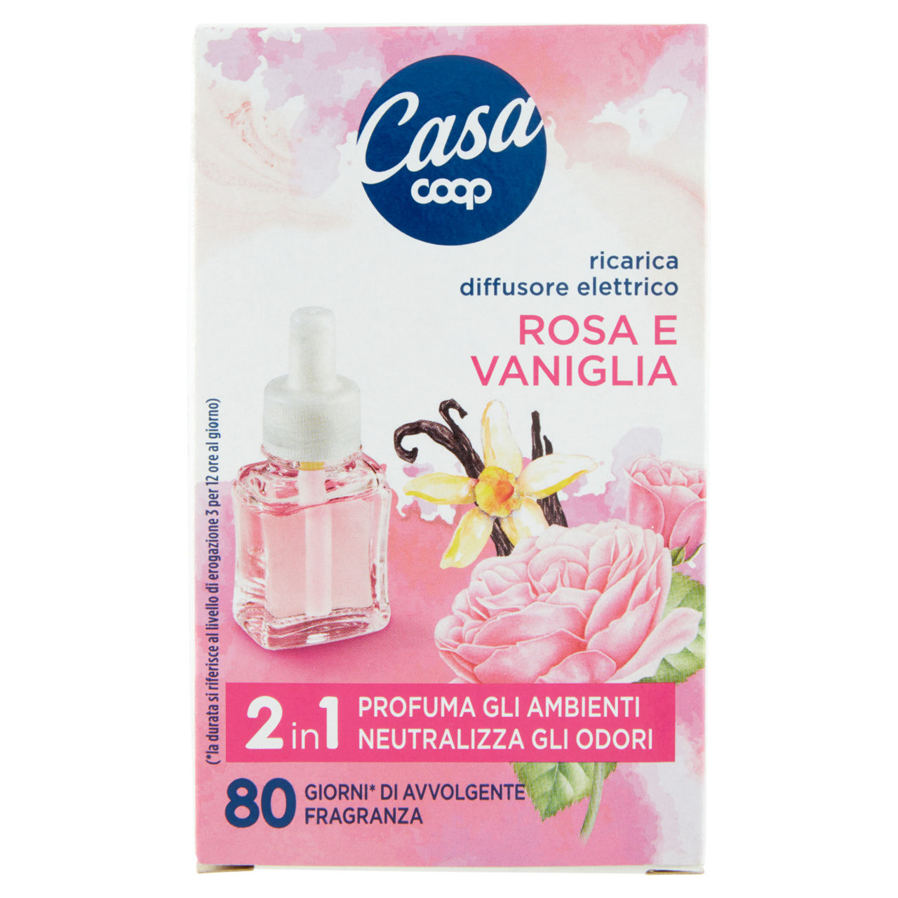 Ricarica coop 2in1 per diffusore elettrico rosa e vaniglia scatola ml20 - Immagine 01