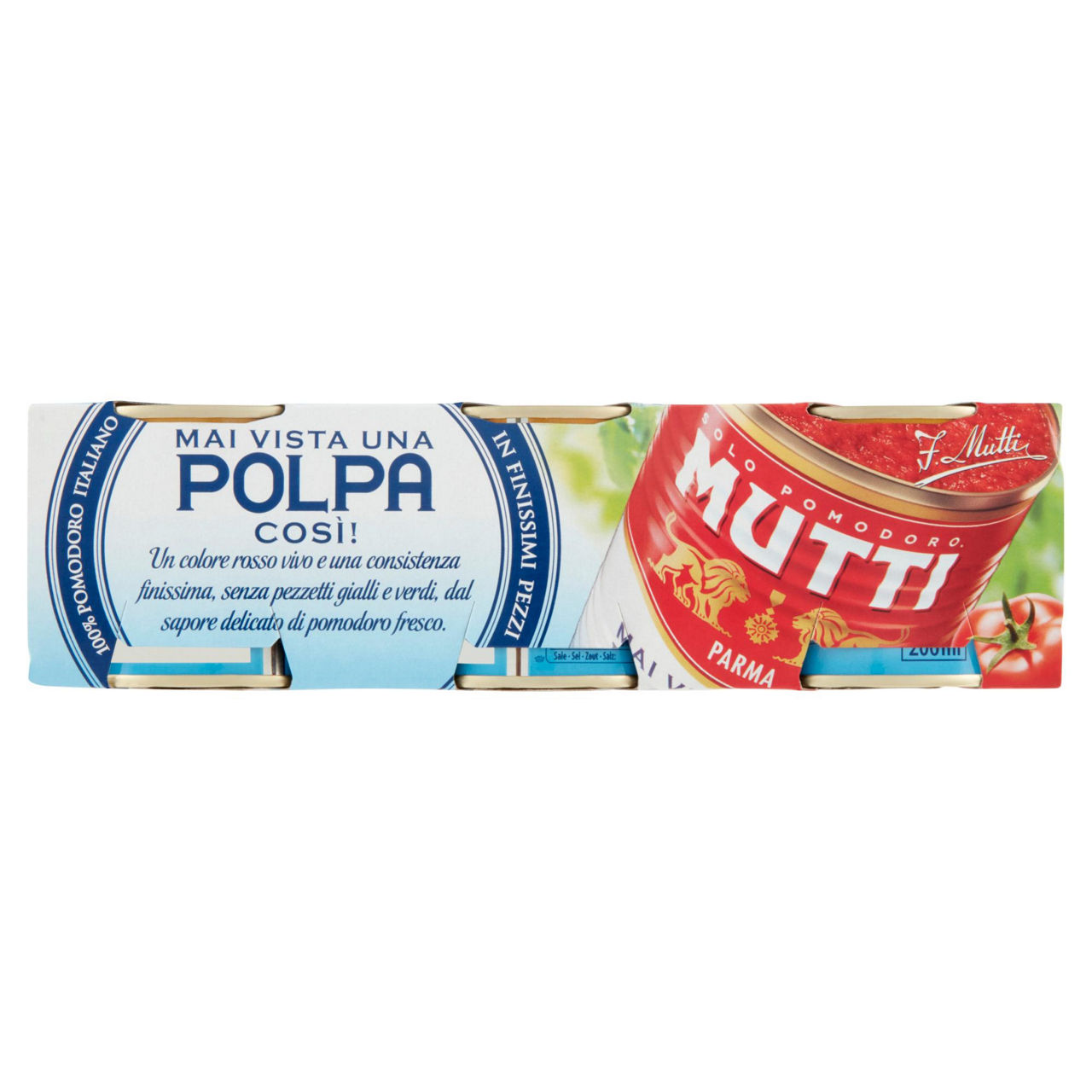 Polpa di pomodoro mutti lattina 210g x3