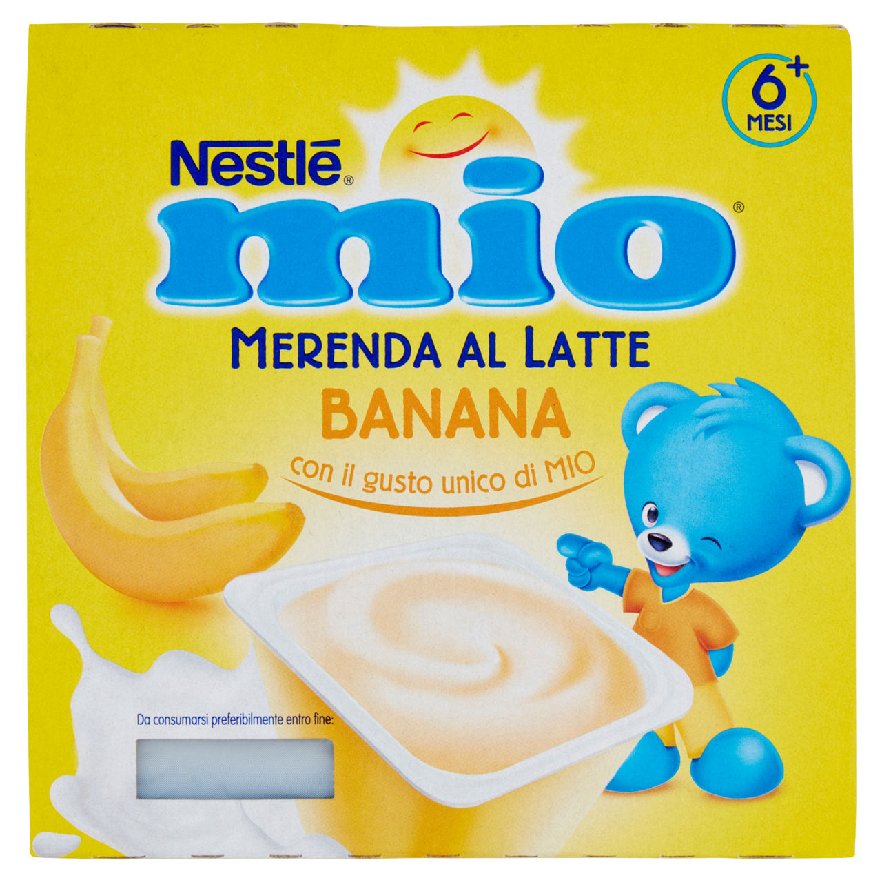 Merenda al latte gusto banana 4 pz x 100 gr - Immagine 01