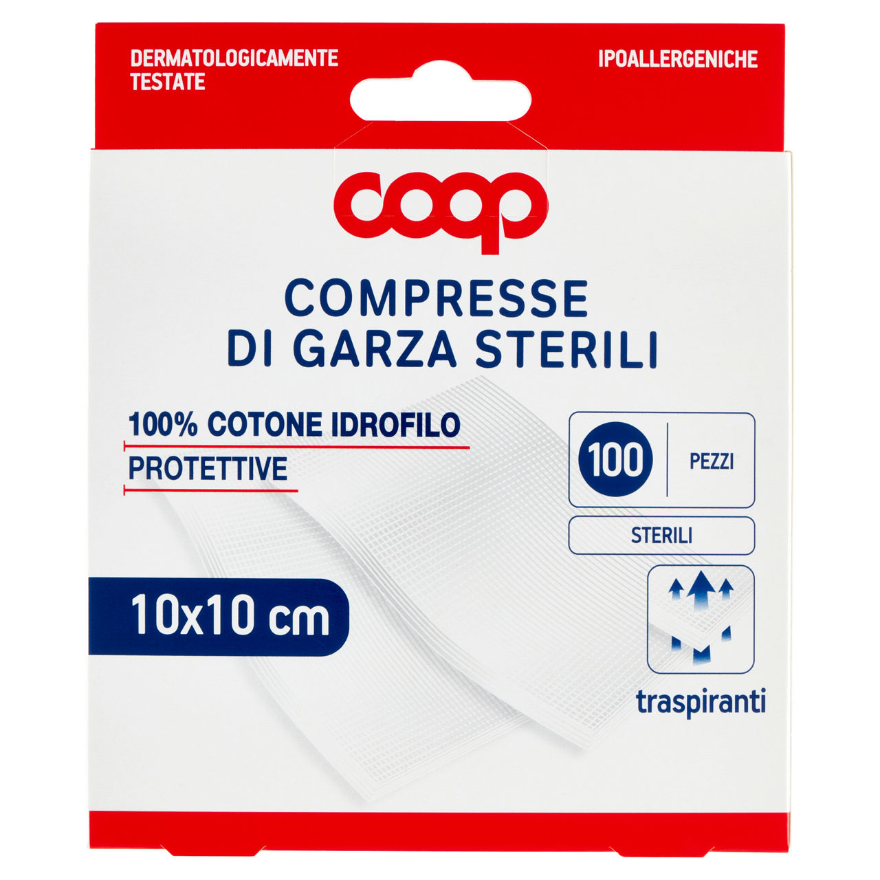 Compresse garza sterile coop 10x10 scatola pz 100 - Immagine 01