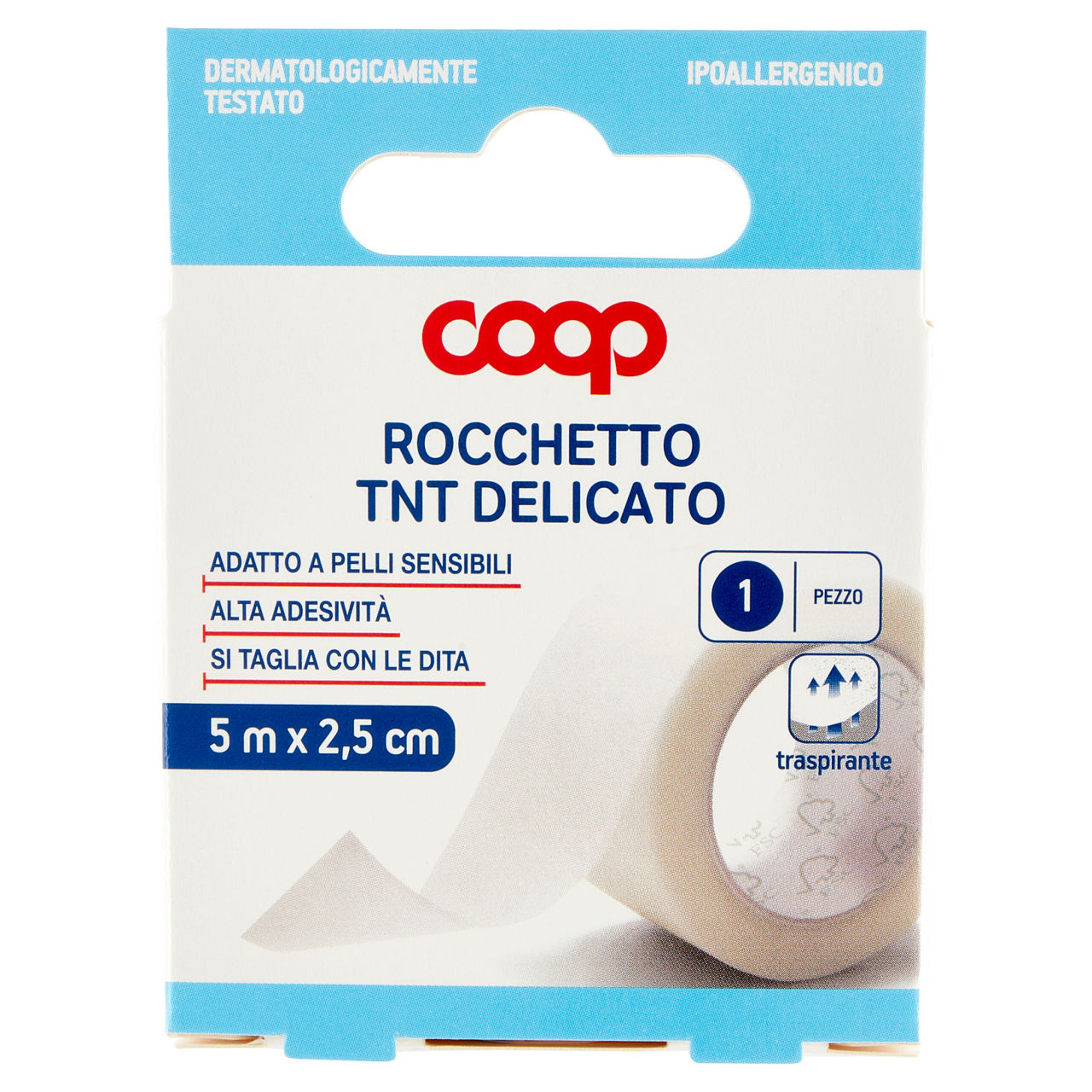 Cerotto coop ipoallergenico delicato tnt rocchetto 5mtx2,5cm scatola pz 1
