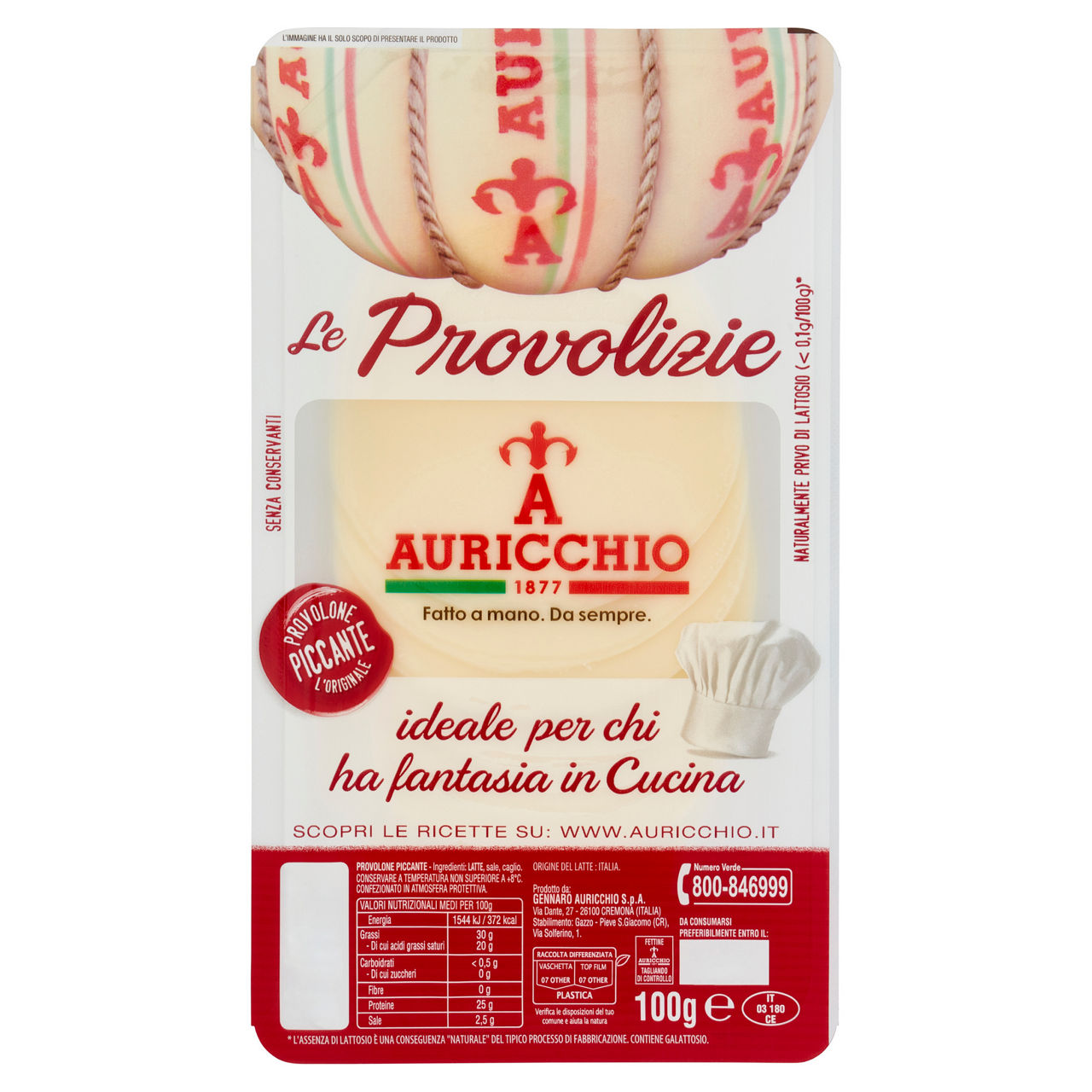 Provolone piccante a fette 100 gr