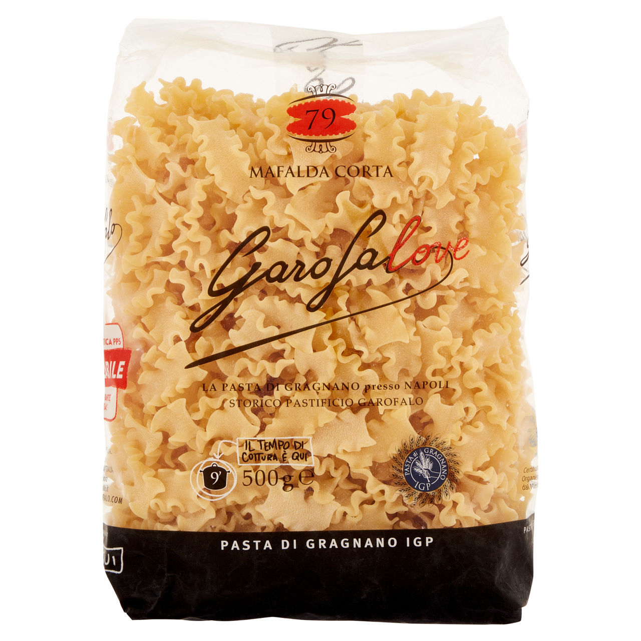 Mafalda corta n. 79 pasta di Gragnano IGP semola di grano duro 500 gr - Immagine 01