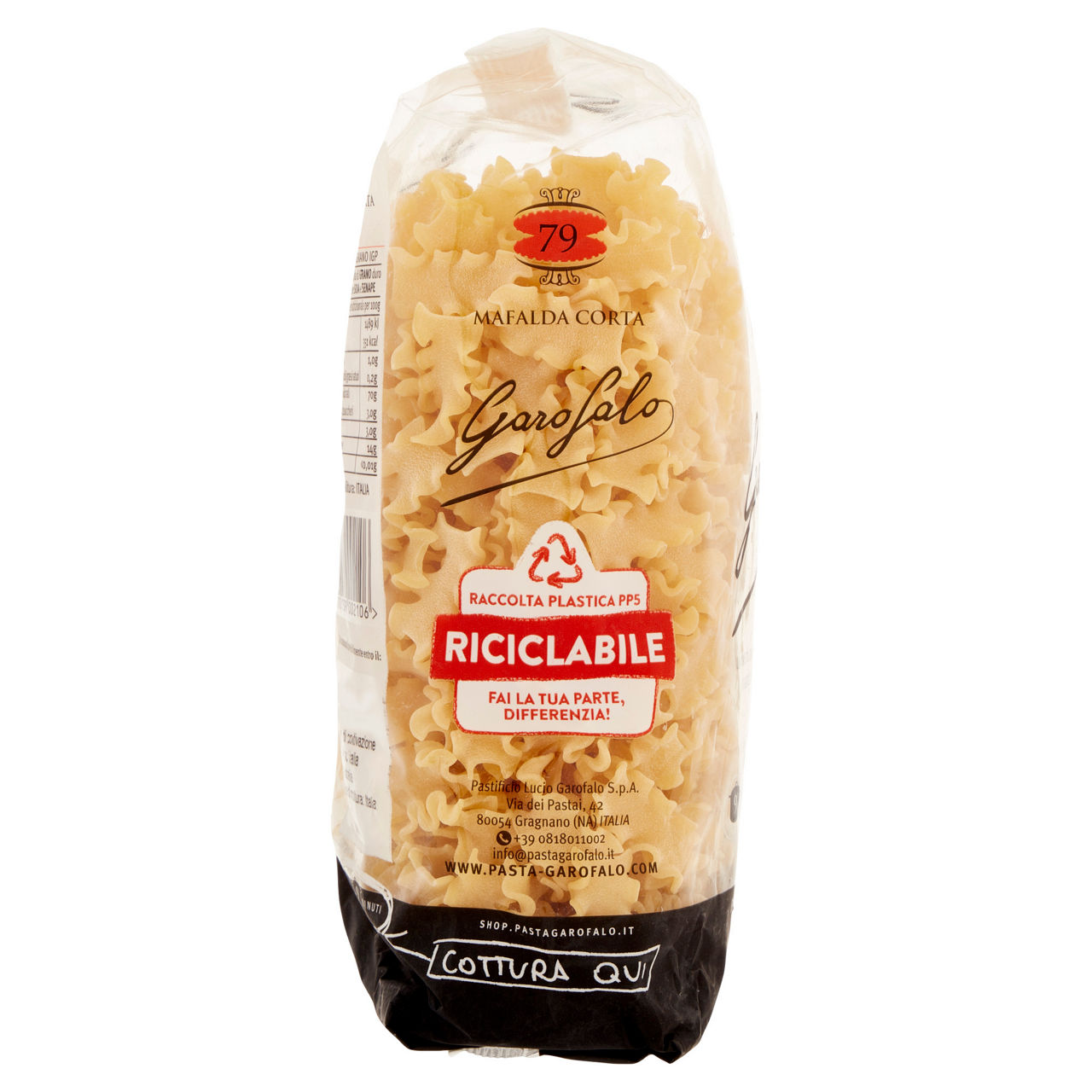 Mafalda corta n. 79 pasta di Gragnano IGP semola di grano duro 500 gr - Immagine 51