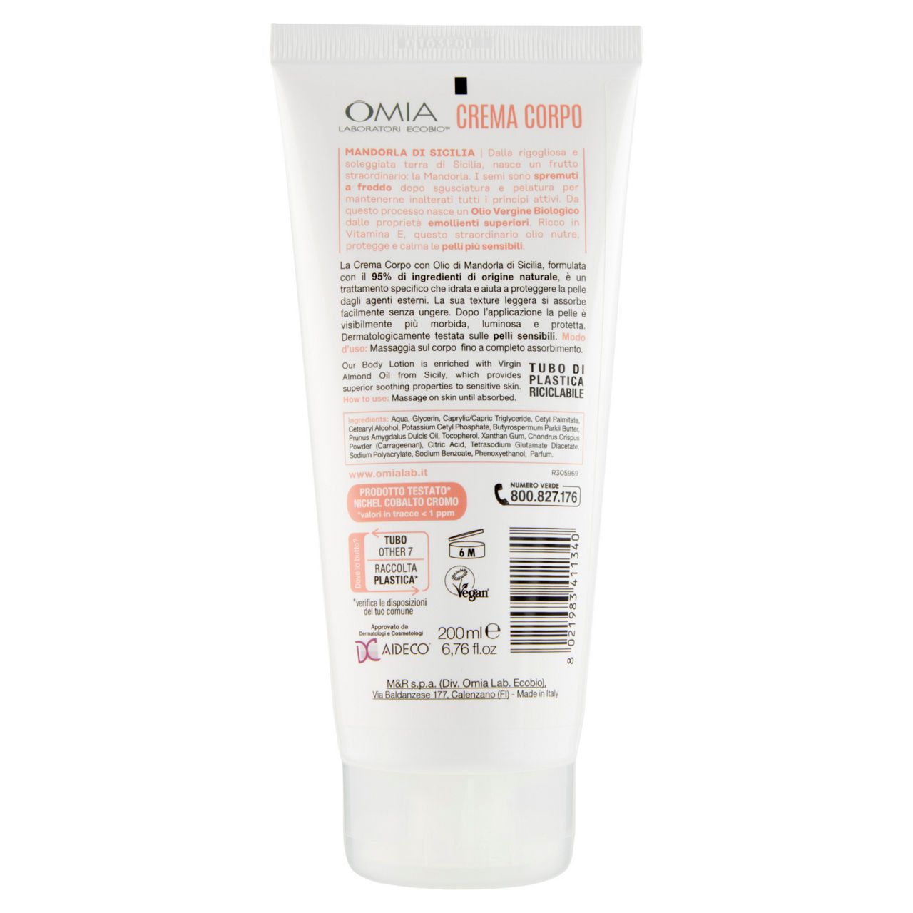 Crema corpo olio di mandorla omia laboratoires erboristica ml 200 - Immagine 21