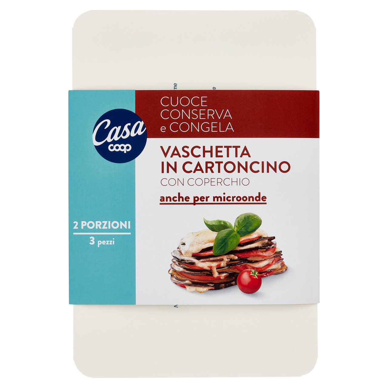 Vaschette in cartoncino coop casa c/coperchio  2porz.pz 3 - Immagine 01