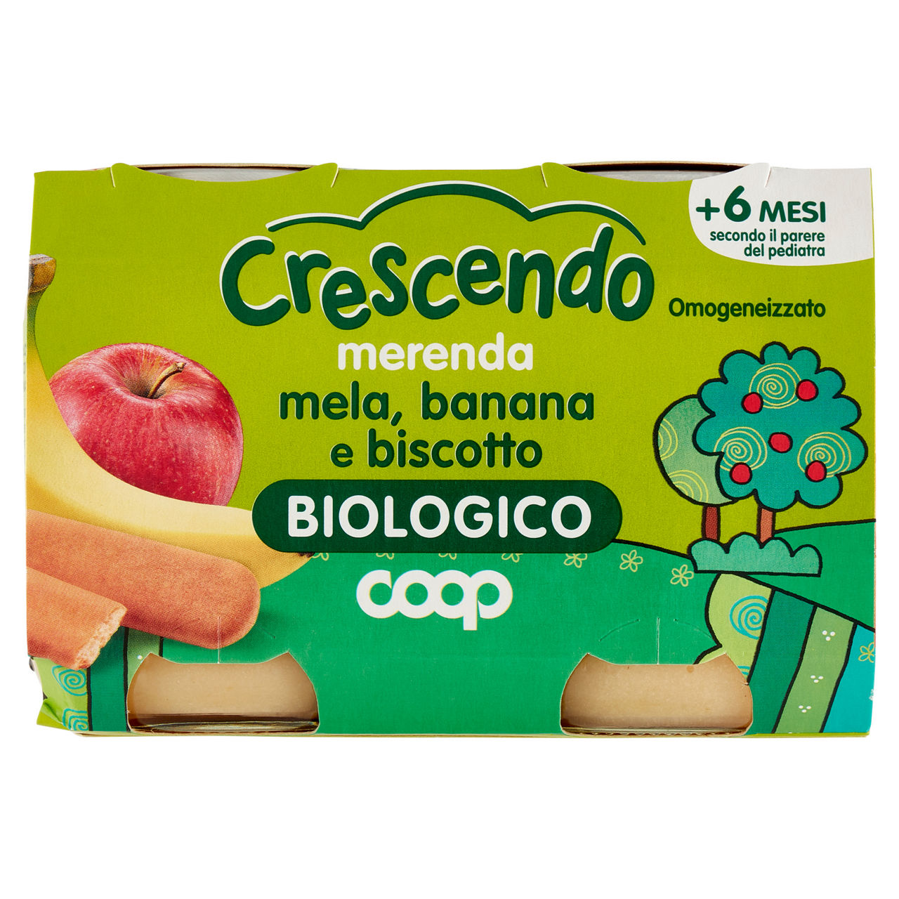 Merenda omogeneizzato mela banana e biscotto bio 2 pz x 125 gr - Immagine 01