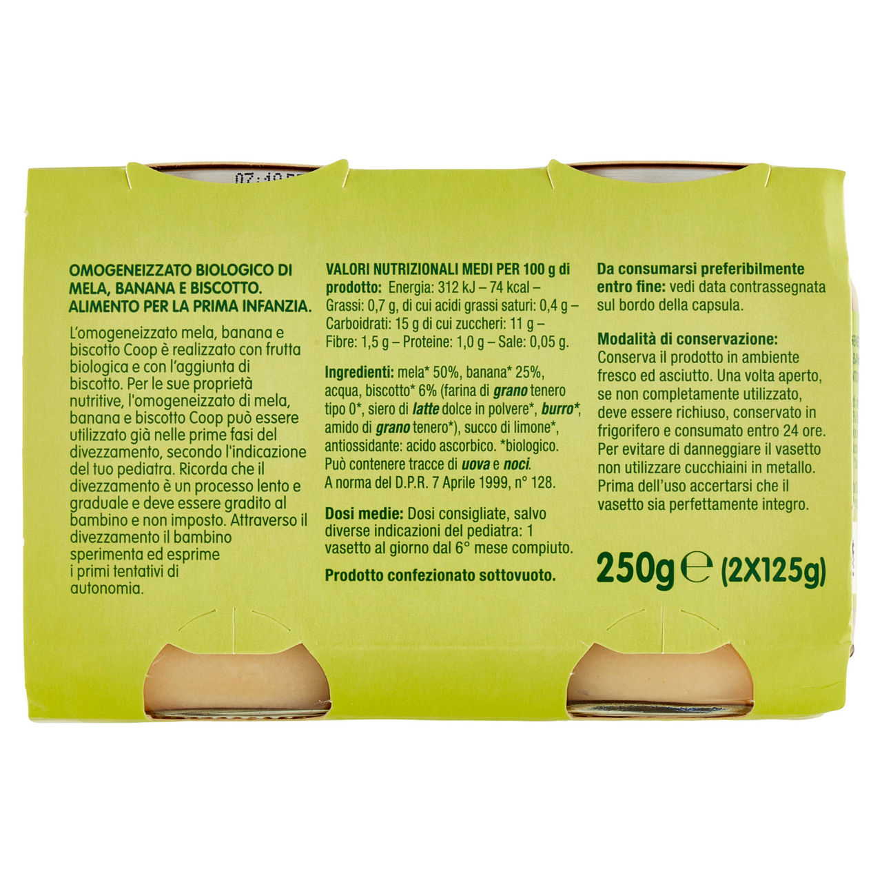 Merenda omogeneizzato mela banana e biscotto bio 2 pz x 125 gr - Immagine 41