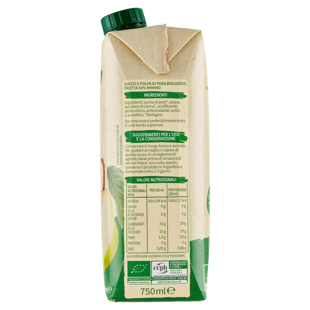 Succo pera biologica vivi verde 750 ml - Immagine 51