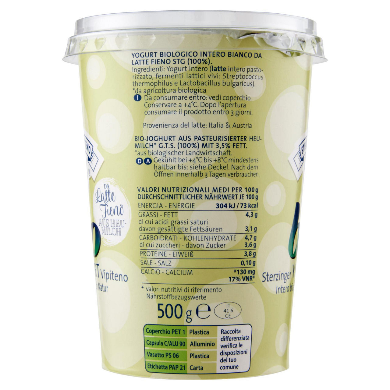 Yogurt bianco intero bio 500 gr - Immagine 51