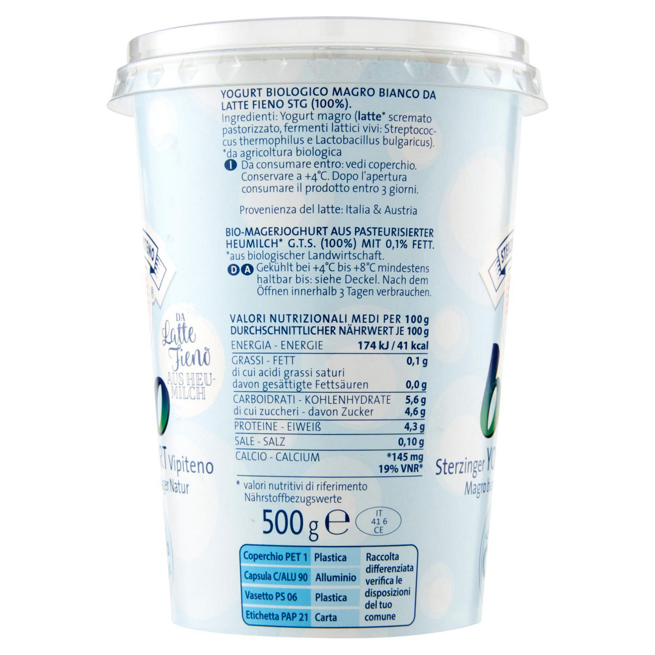 Yogurt bianco magro bio 500 gr - Immagine 51