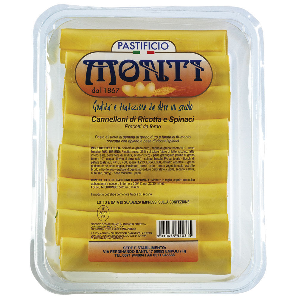 Cannelloni freschi ricotta e spinaci 350 gr - Immagine 01