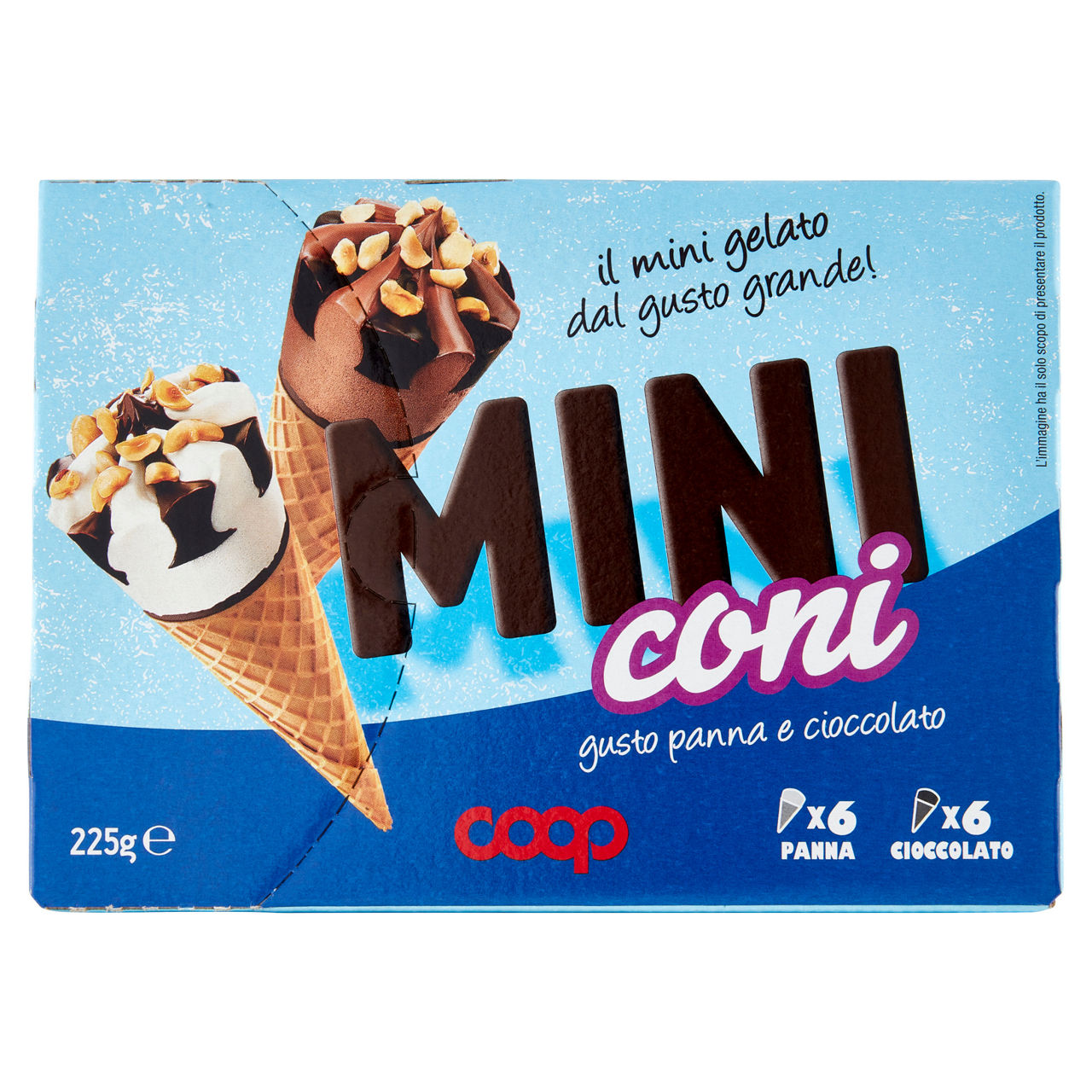Cono gelato panna e cioccolato mini 12 pz 225 gr