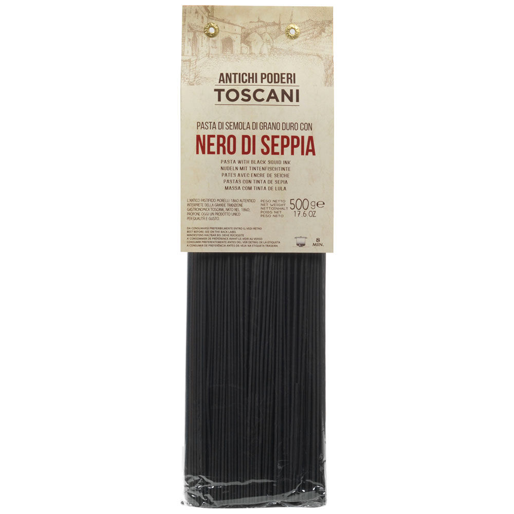 Pasta di semola di grano duro con nero di seppia spaghetti 500g - Immagine 01