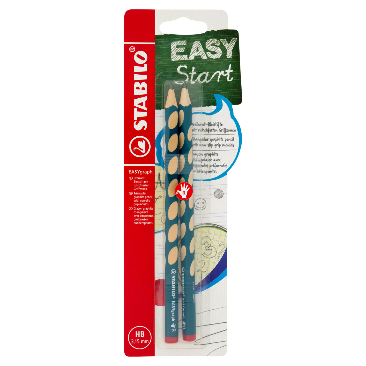 Stabilo bl 2 matite ergonomiche per dx easygraph