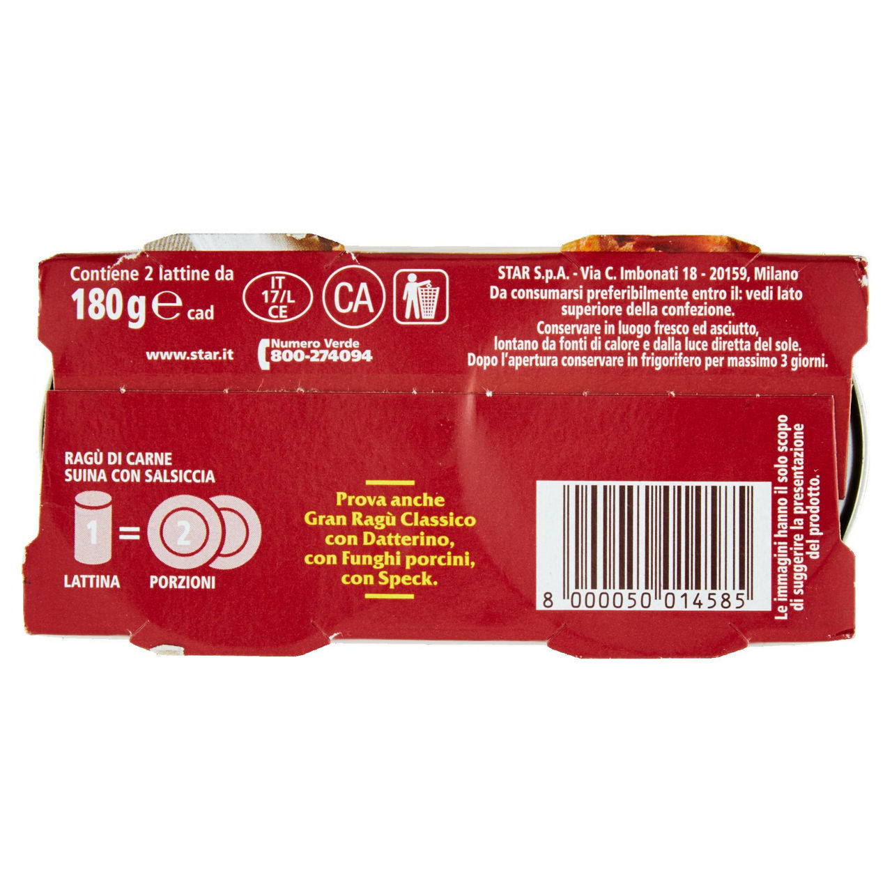 Granragu' salsiccia star lattina 180g x2 - Immagine 11