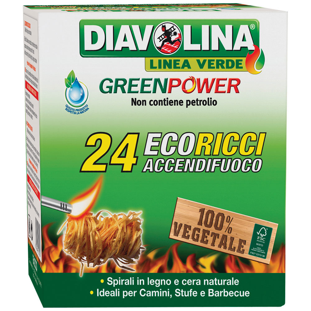 Accendifuoco diavolina eco ricci 24 spirali - Immagine 01
