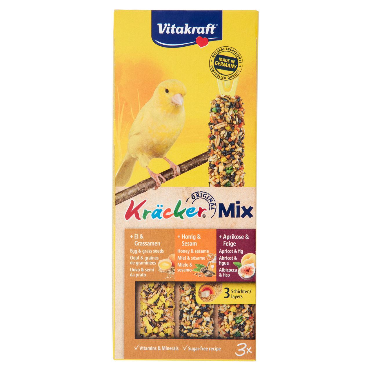 Alimenti uccelli vitakraft kracker tripack miele uova frutta x canarini g 80 - Immagine 01