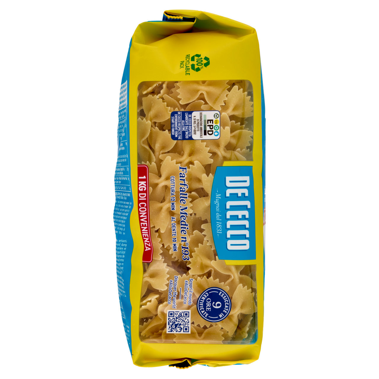 Farfalle medie n. 193 pasta di semola di grano duro 1 kg  - Immagine 31