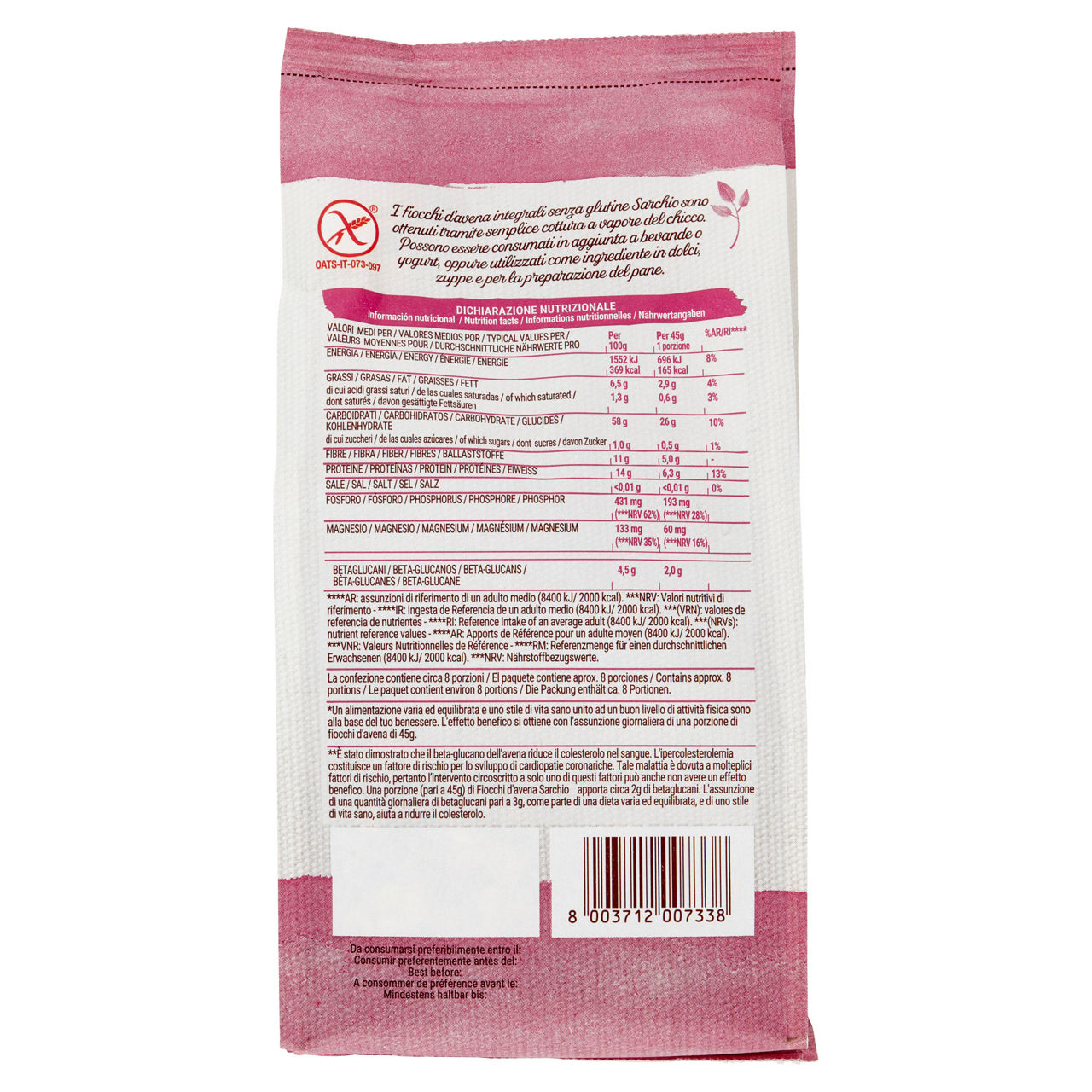 Fiocchi d'avena bio sarchio sacchetto 375g - Immagine 31