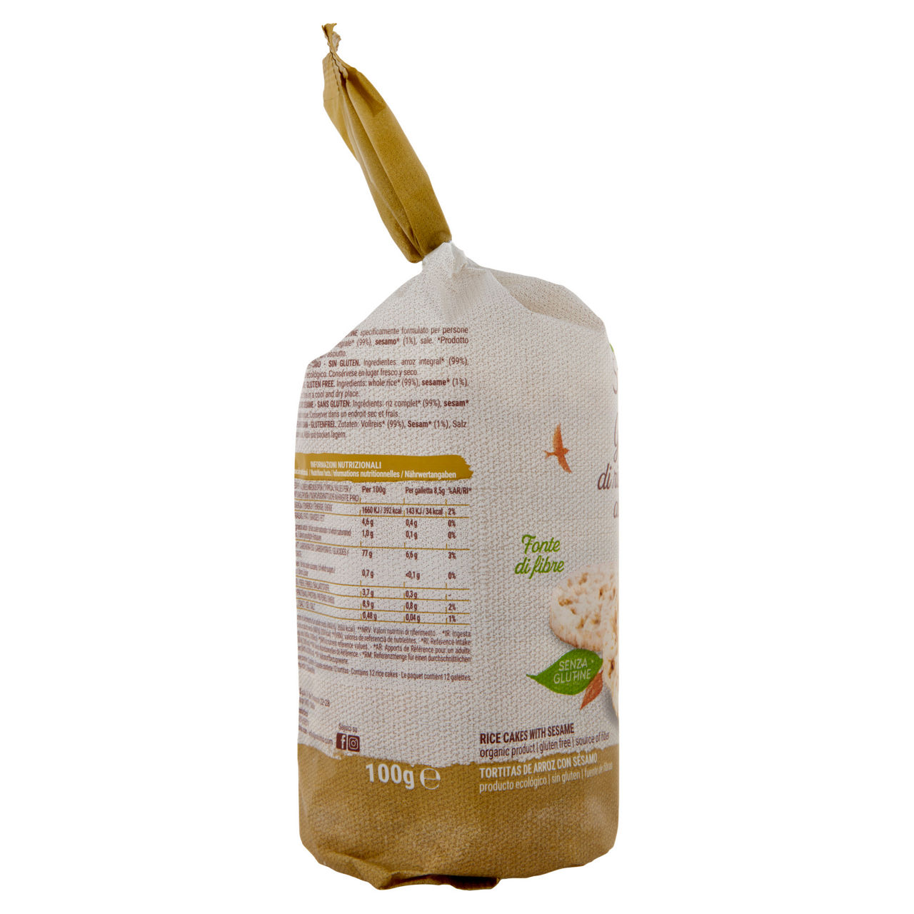 Gallette al sesamo senza glutine biologiche  sarchio sacchetto  gr.100 - Immagine 41