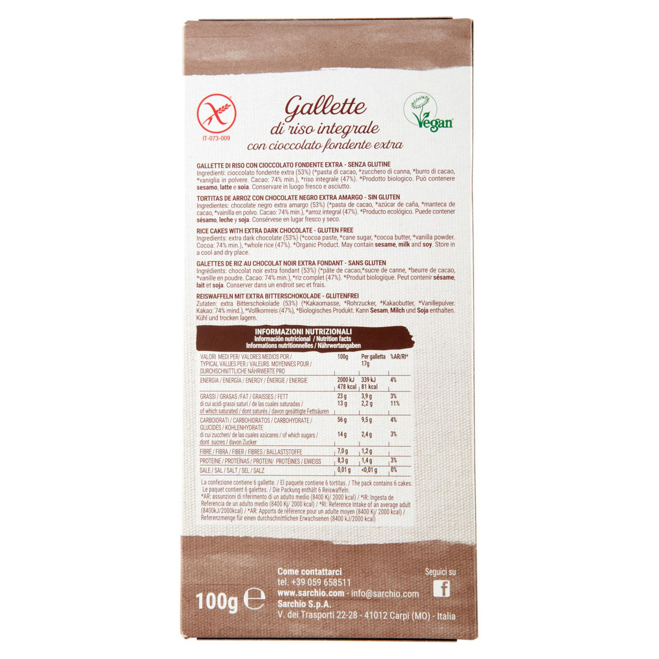 Gallette di riso con cioccolato fondente extra senza glutine bio 100 gr - Immagine 21