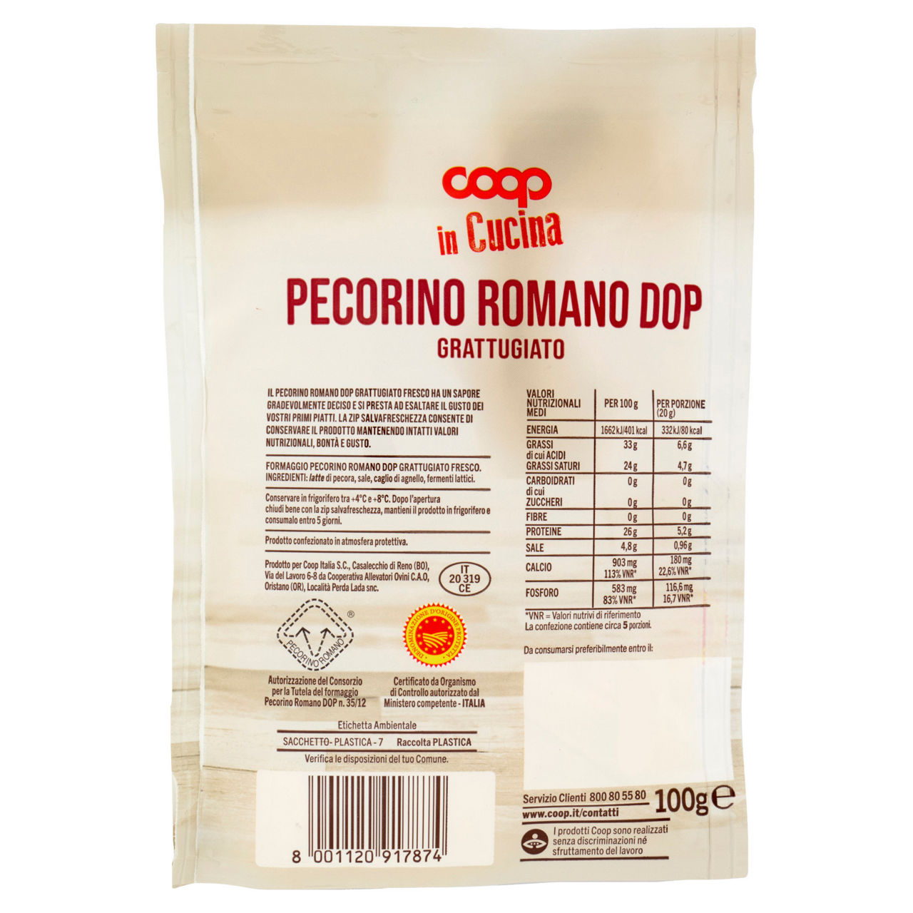 Pecorino Romano DOP grattugiato 100 gr - Immagine 61