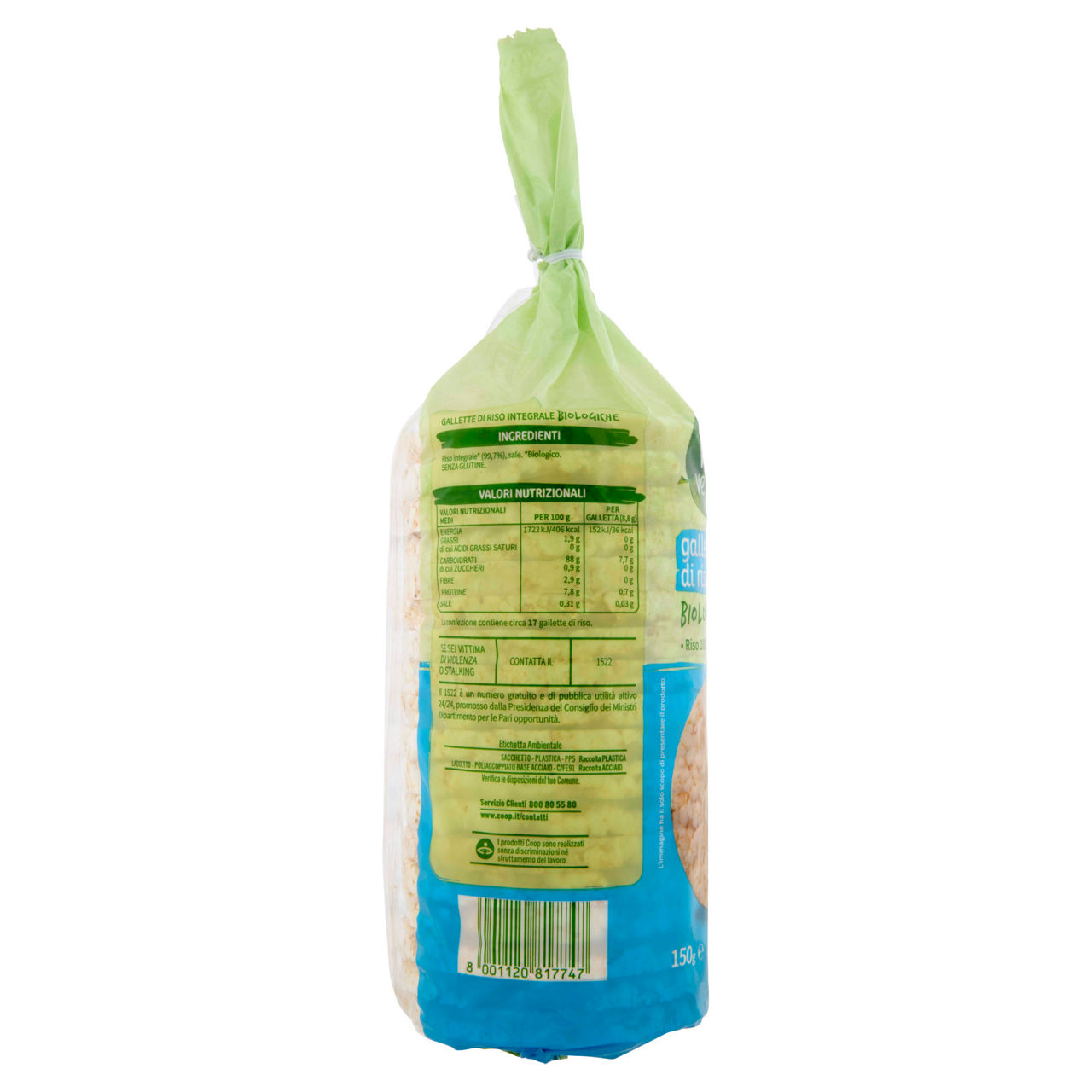 Gallette di riso integrale biologiche vivi verde 150 g - Immagine 91