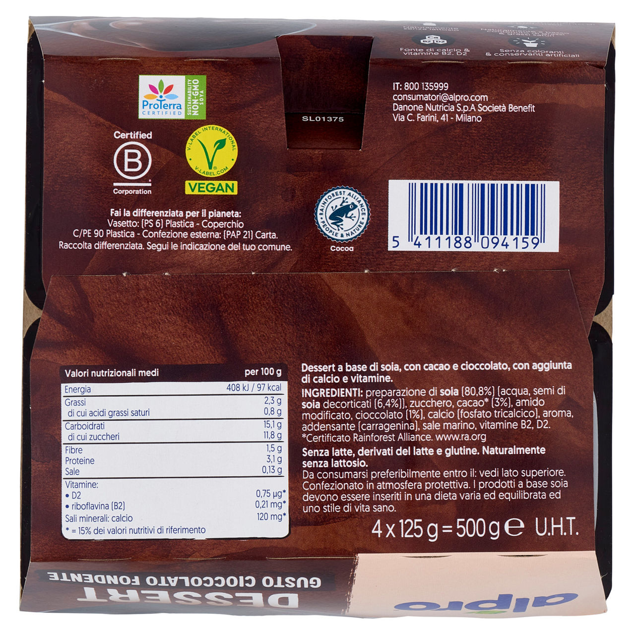Crema dessert vegetale al cioccolato 4 pz da 125 gr - Immagine 21