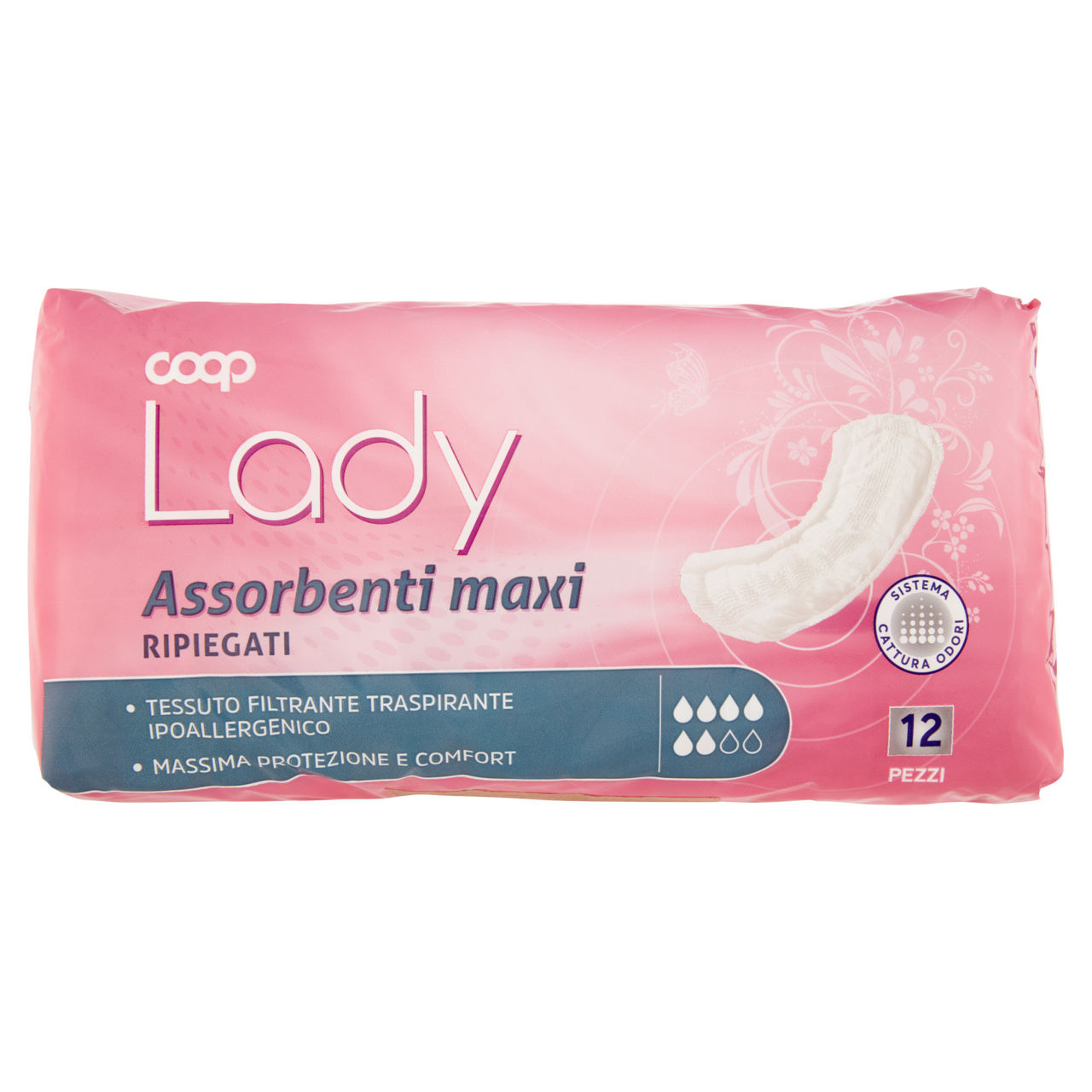 Assorbenti per incontinenza coop maxi ripiegati busta pz 12