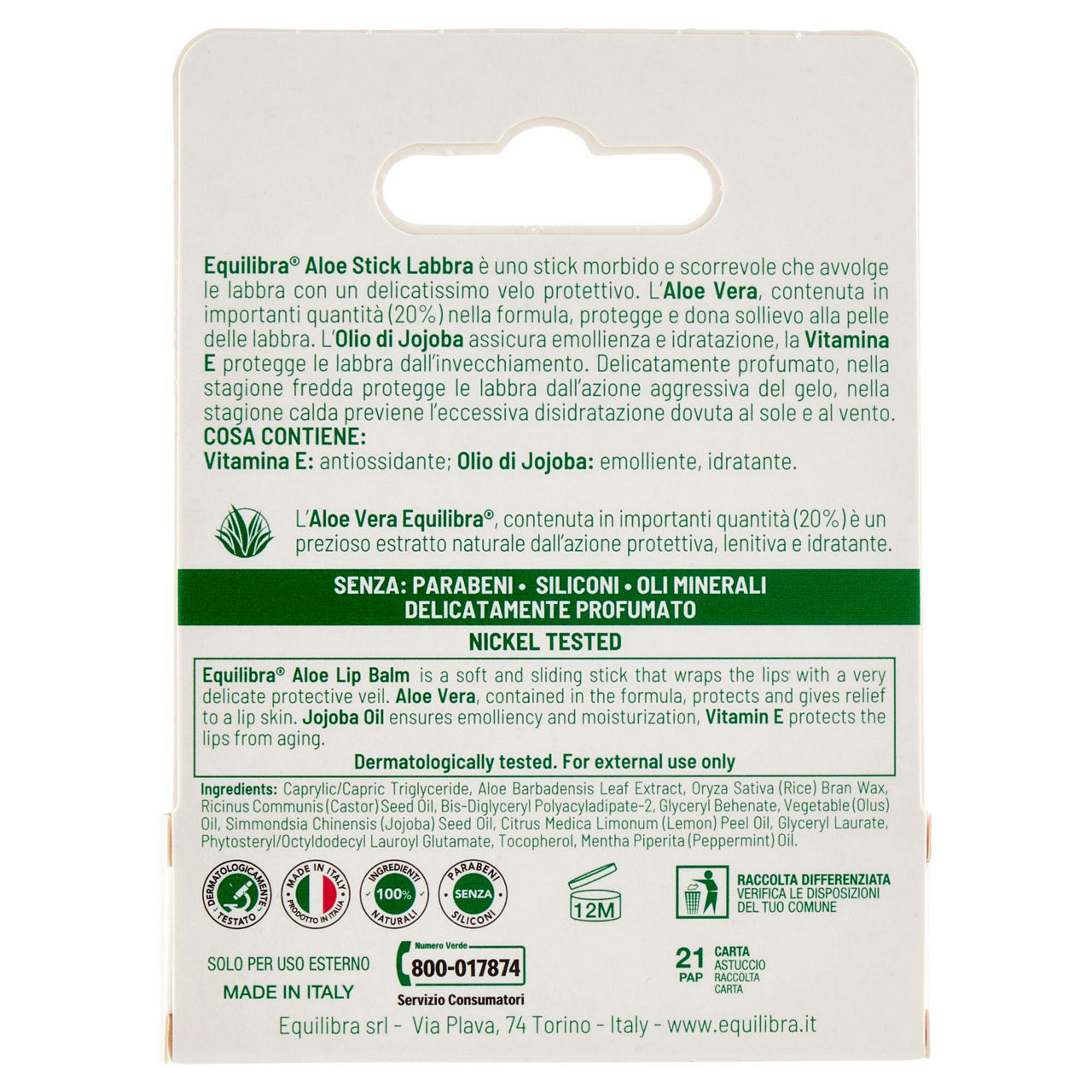 Stick labbra aloe protettivo lenitivo 1 pz - Immagine 21