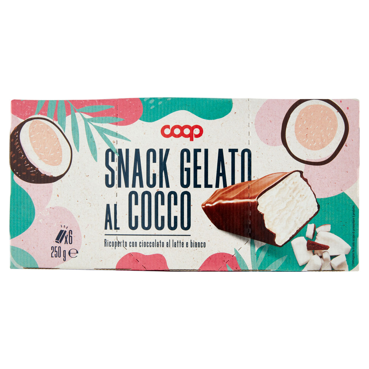 Snack gelato al cocco ricoperto di cioccolato 6 pz 250 gr