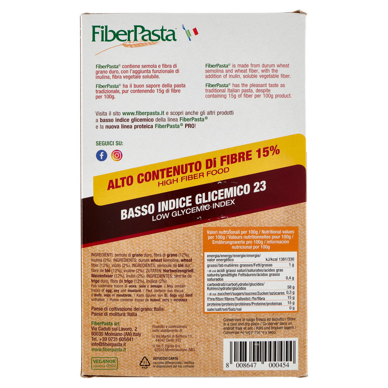 Penne a basso indice glicemico pasta di semola di grano duro con fibre 500 gr - Immagine 31
